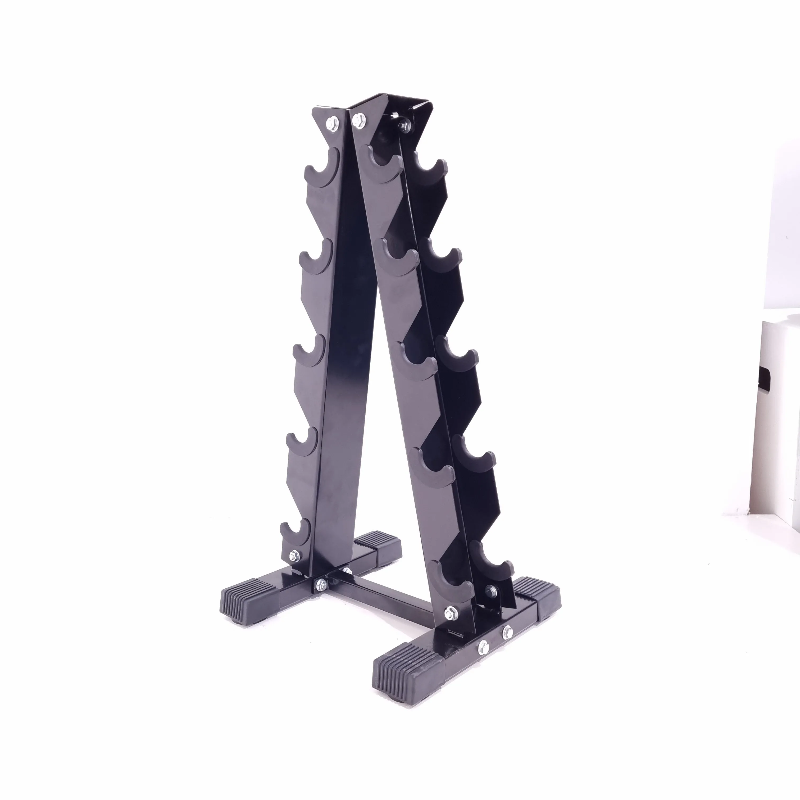 5 TIER BLACK DUMBELL STORAGE HOLDER RACK