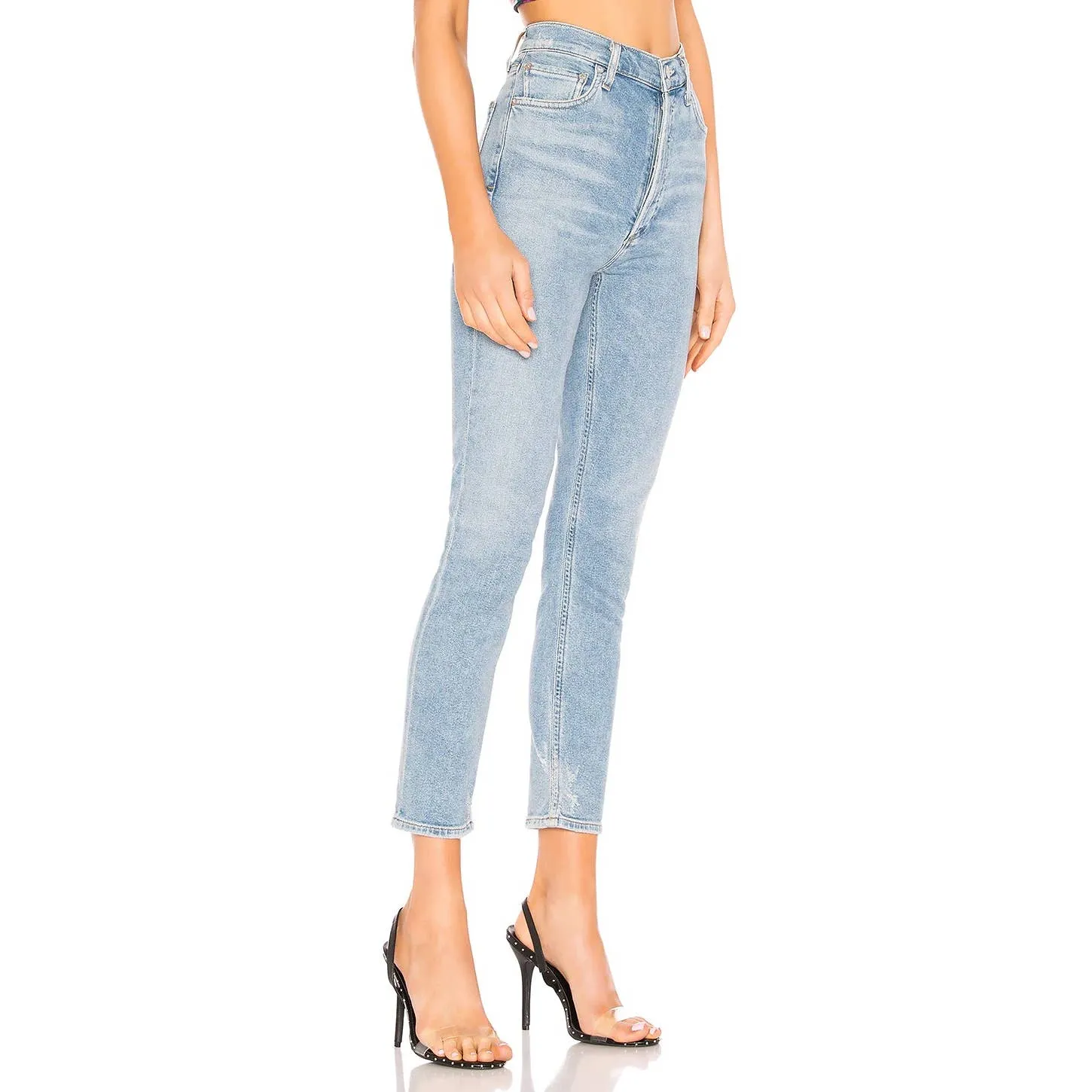 AGOLDE NICO HIGH RISE SLIM JEANS IN BLUE