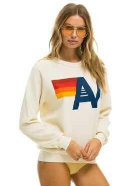 Aviator Nation Women's Logo Crew Neck Sweatshirt - Vintage White