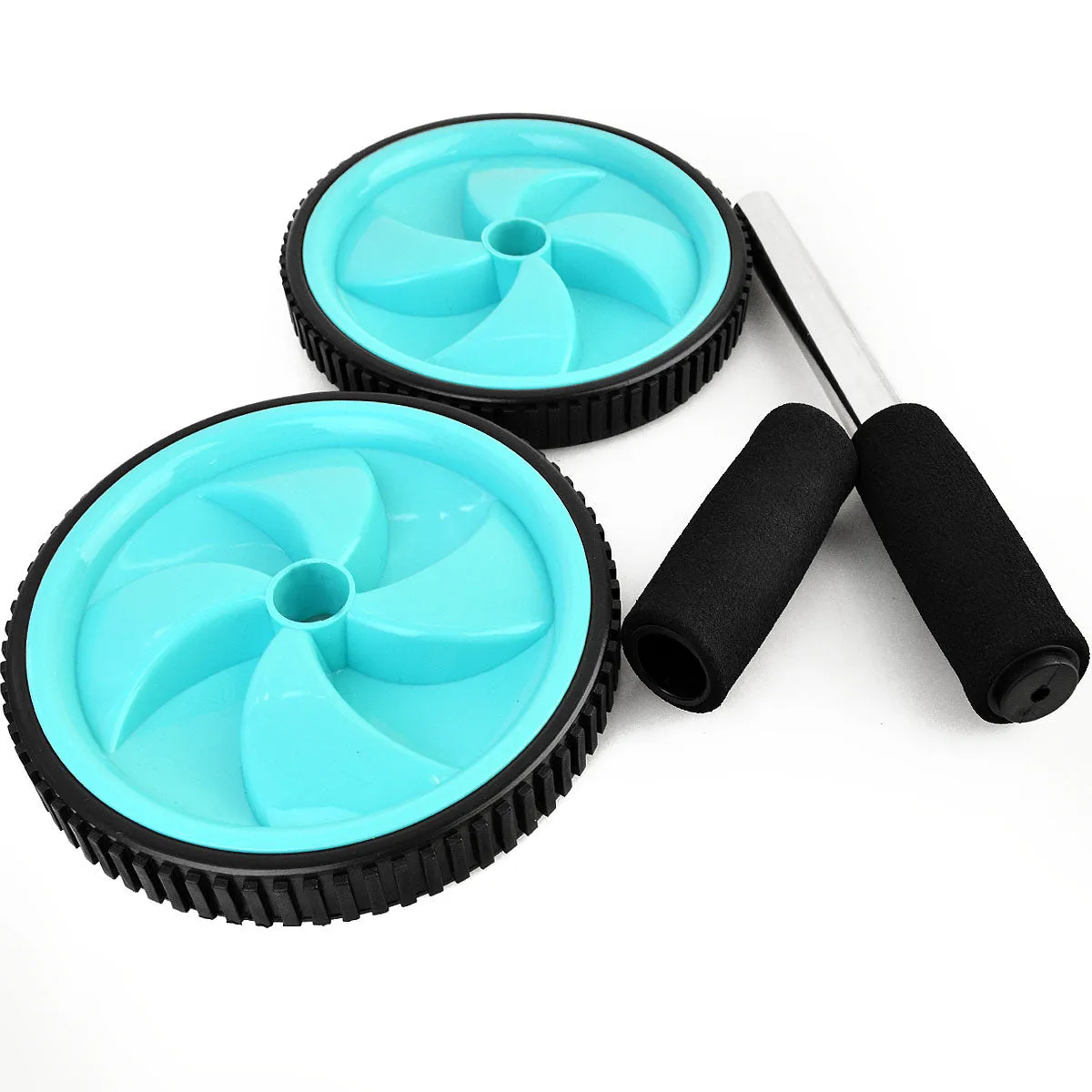 BLUE DUAL WHEEL ABDOMINAL EXERCISE AB ROLLER