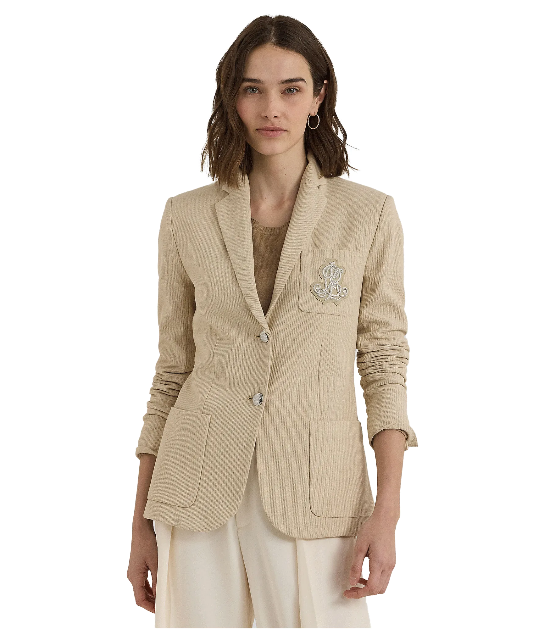 Bullion Jacquard Blazer - Beige