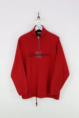 Champion 1/4 Zip Sweatshirt Red Large