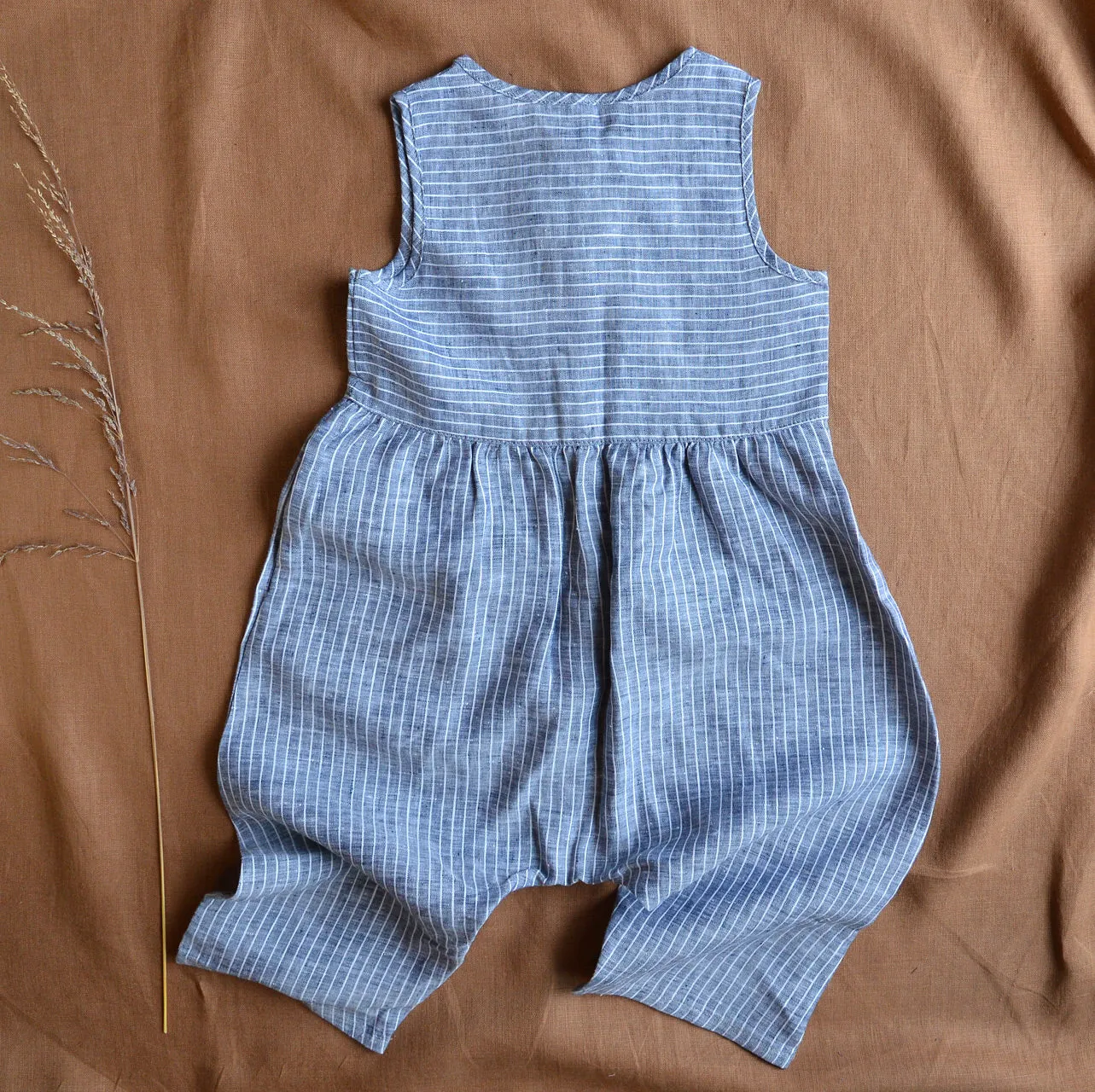 Linen Rompers - Stripes (3-6y) *Last ones