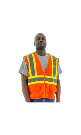 Majestic 75-3210 Hi-Vis Mesh Vest DOT Striping ANSI 2 R