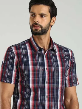 Men Checked Half Sleeve Cotton Shirt