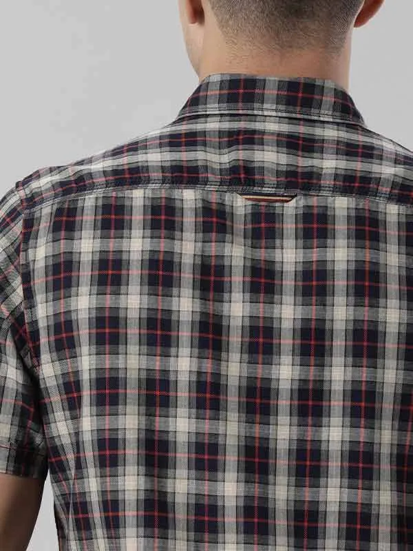 Men Checked Half Sleeve Cotton Shirt