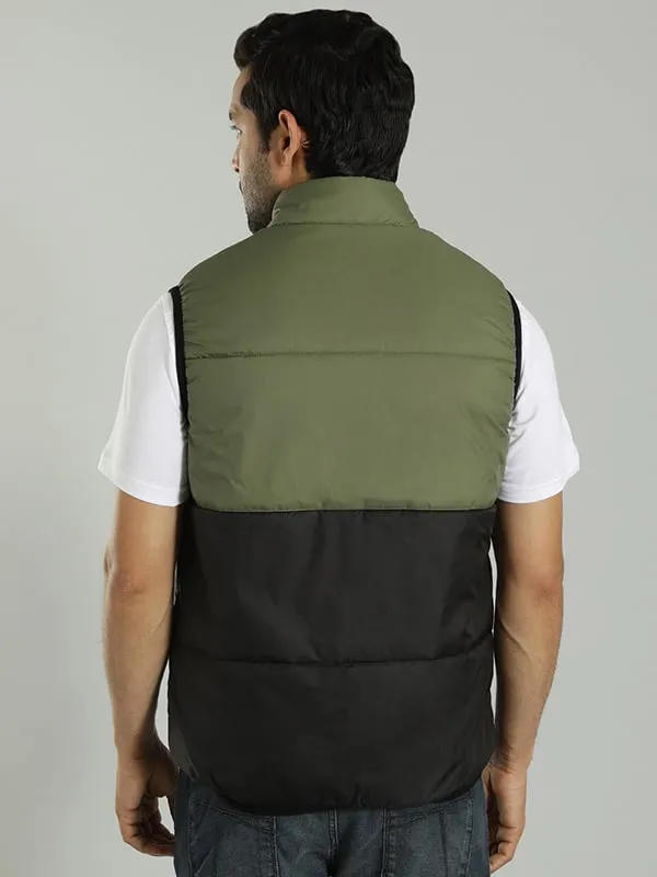 Men Color Block Sleeveless Gilet