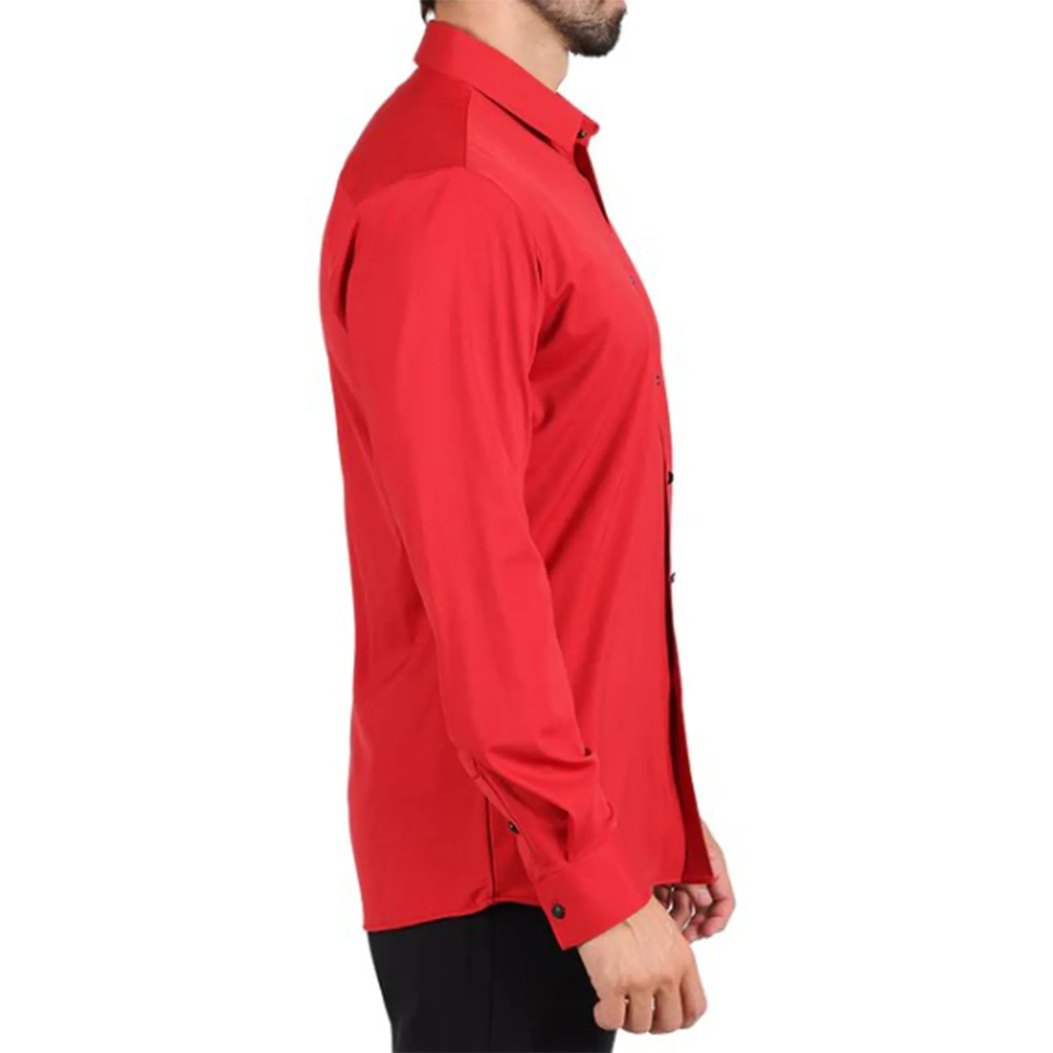 Red Slim Stretch Fashion Shirt