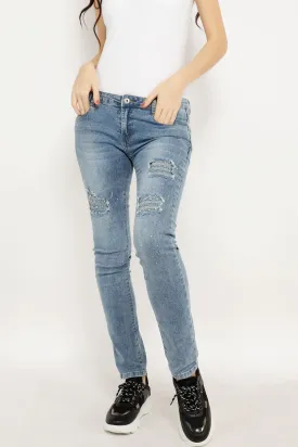 RIPPED JEANS WITH STONES JG1001