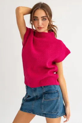 Turtle Neck Power Shoulder Sweater