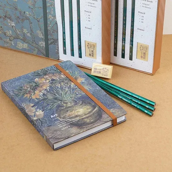 Van Gogh Art Cover Sketchbook & Painting Gift Set