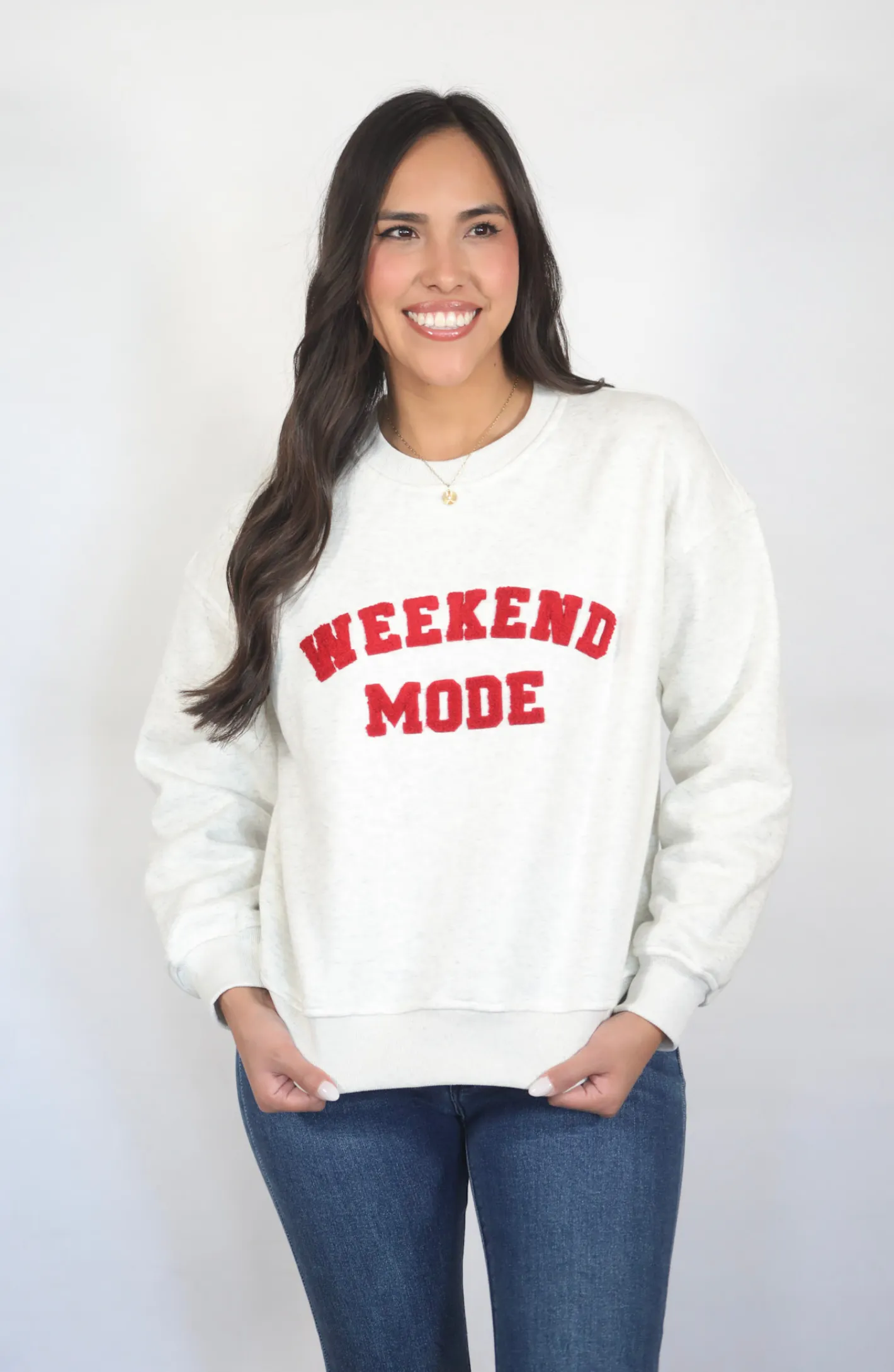 “Weekend Mode” Grey Sweatshirt